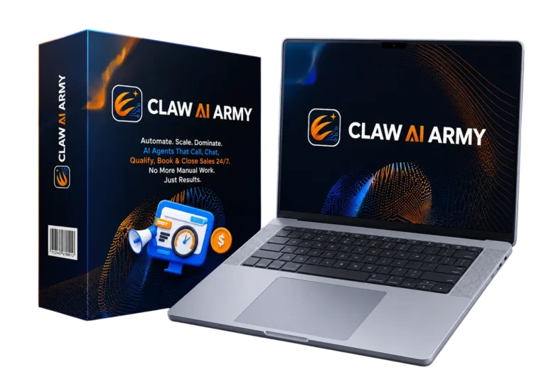 Claw AI Army software box and laptop product image (vendor image)